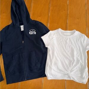 Abercrombie & Fitch Kids Black Hoodie and White T-Shirt Set